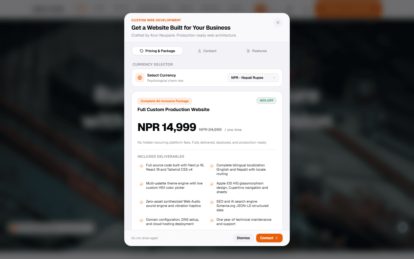 Sajilo Builder home screen